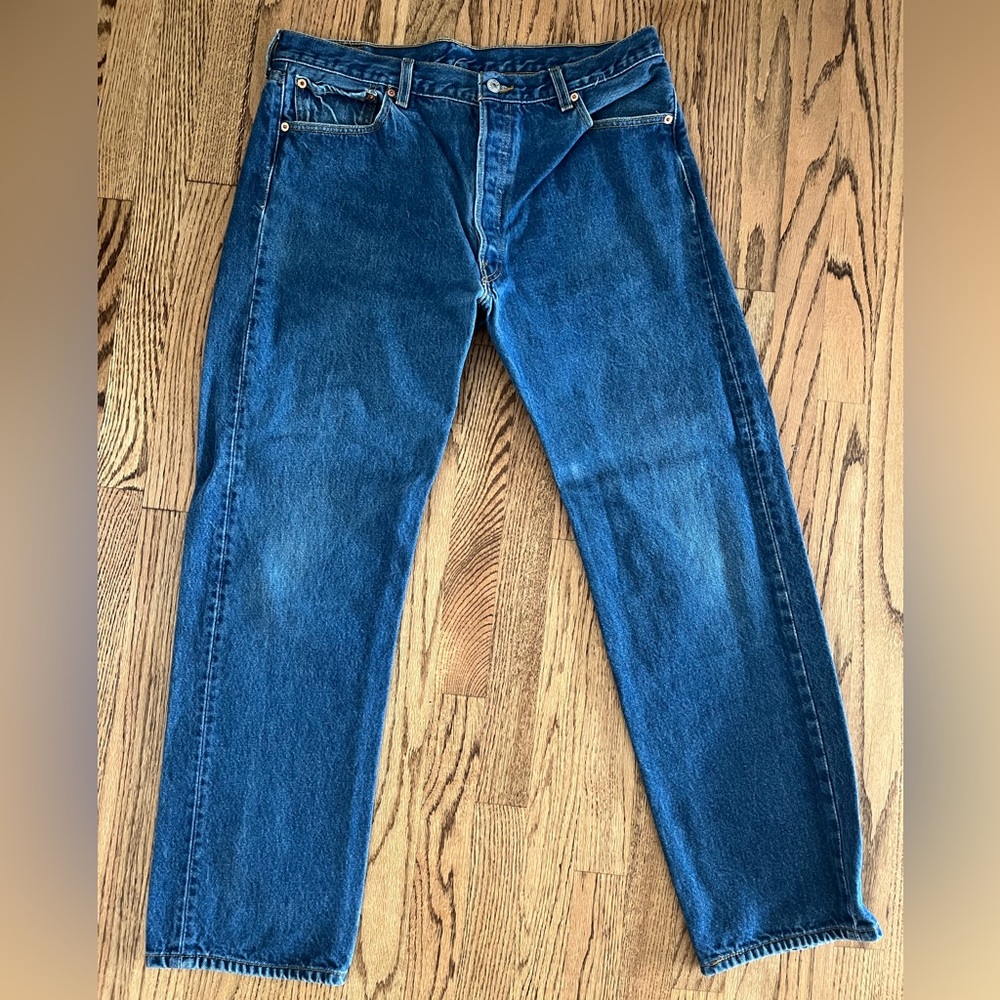 Levi's 501 Original Straight Mens Jeans Size 38x34 FITS 36x30 Denim Button Fly